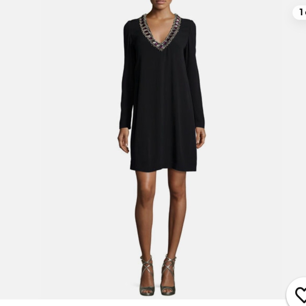 Alice + Olivia Prim Embellished Shift Black Dress Size 2